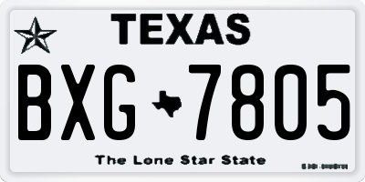 TX license plate BXG7805