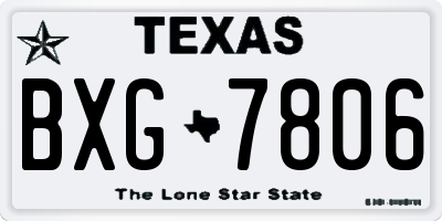 TX license plate BXG7806