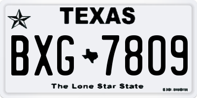 TX license plate BXG7809