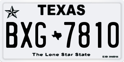 TX license plate BXG7810