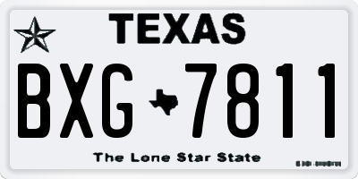 TX license plate BXG7811