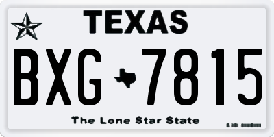 TX license plate BXG7815