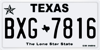 TX license plate BXG7816