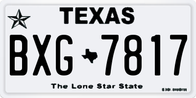TX license plate BXG7817
