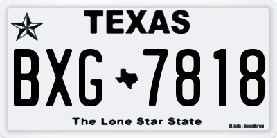 TX license plate BXG7818