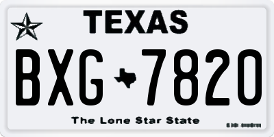 TX license plate BXG7820
