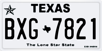 TX license plate BXG7821