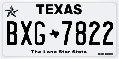 TX license plate BXG7822