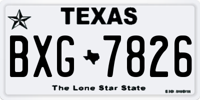 TX license plate BXG7826