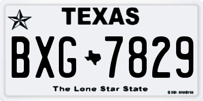 TX license plate BXG7829