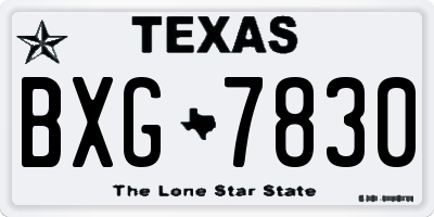 TX license plate BXG7830
