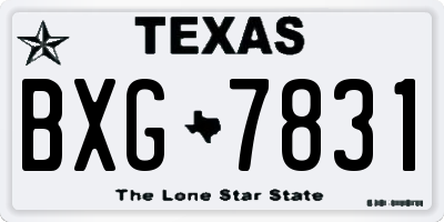 TX license plate BXG7831