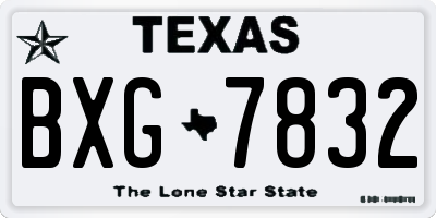 TX license plate BXG7832