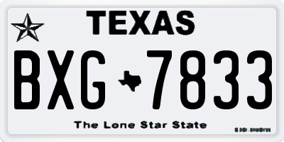 TX license plate BXG7833