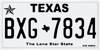 TX license plate BXG7834