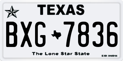 TX license plate BXG7836