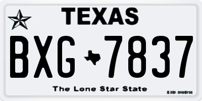 TX license plate BXG7837