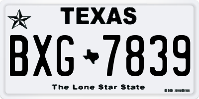 TX license plate BXG7839
