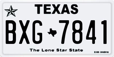 TX license plate BXG7841