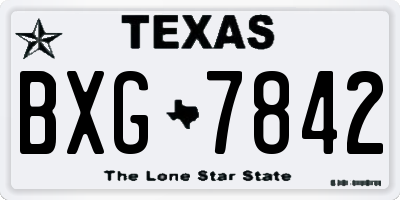 TX license plate BXG7842