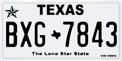 TX license plate BXG7843