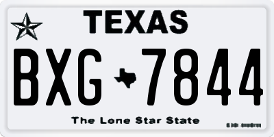 TX license plate BXG7844