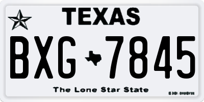 TX license plate BXG7845