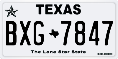 TX license plate BXG7847