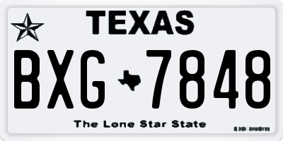 TX license plate BXG7848