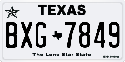 TX license plate BXG7849