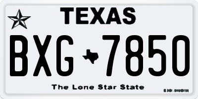 TX license plate BXG7850