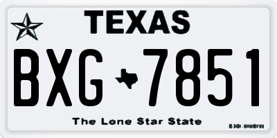 TX license plate BXG7851