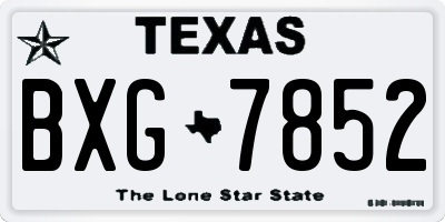 TX license plate BXG7852
