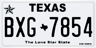 TX license plate BXG7854