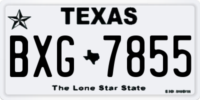 TX license plate BXG7855