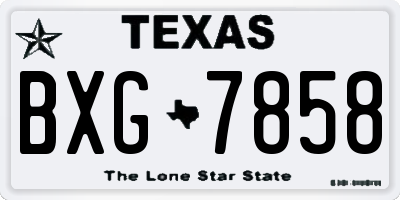 TX license plate BXG7858