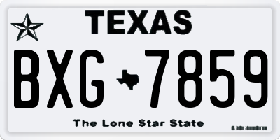 TX license plate BXG7859