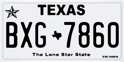 TX license plate BXG7860