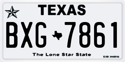 TX license plate BXG7861