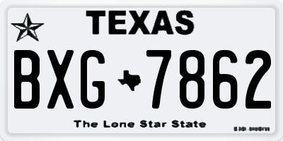 TX license plate BXG7862