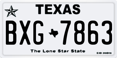 TX license plate BXG7863