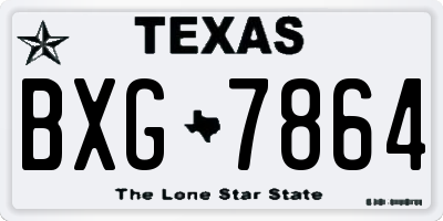 TX license plate BXG7864