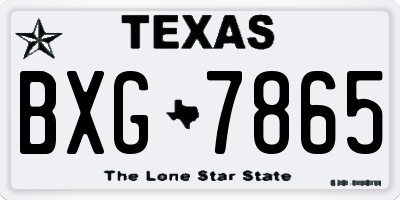TX license plate BXG7865
