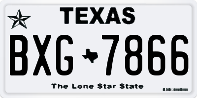 TX license plate BXG7866