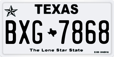 TX license plate BXG7868