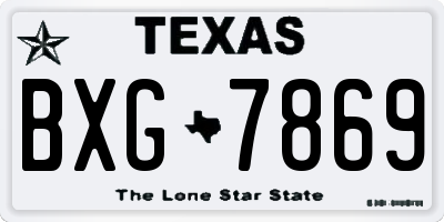 TX license plate BXG7869