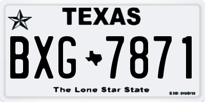 TX license plate BXG7871