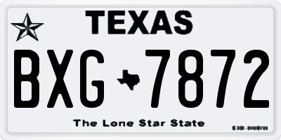 TX license plate BXG7872