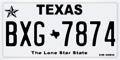 TX license plate BXG7874