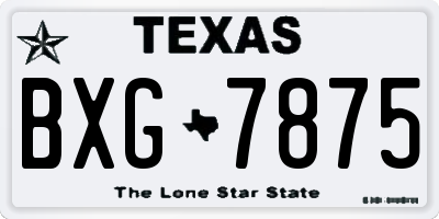 TX license plate BXG7875